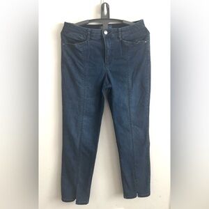Democracy Ab solution Jeans High Rise Front Slit Straight Leg 12 Medium Wash